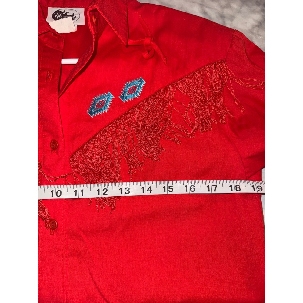 Western Collection Red Fringe Embroidered Western Shirt Womens Size 8 - Picture 7 of 8